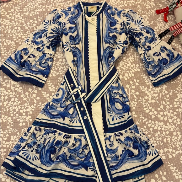 FARM Rio Dresses & Skirts - FARM Rio Striped Blue and White Dress